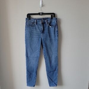J. Crew Mid Rise Skinny Denim Jeans Women Size 30 Medium Blue Wash Stretch Ankle